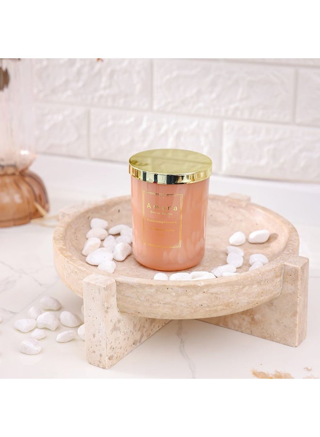 دانوب هوم شموع دانوب هوم أماره زجاج أومبر - . سم بتصميم أصفر أومبر أنيق للعطور المنزلية والديكور مثالية لغرف المعيشة وغرف النوم ومساحات تناول الطعام إكسسوارات منزلية ديكورية - Image 1