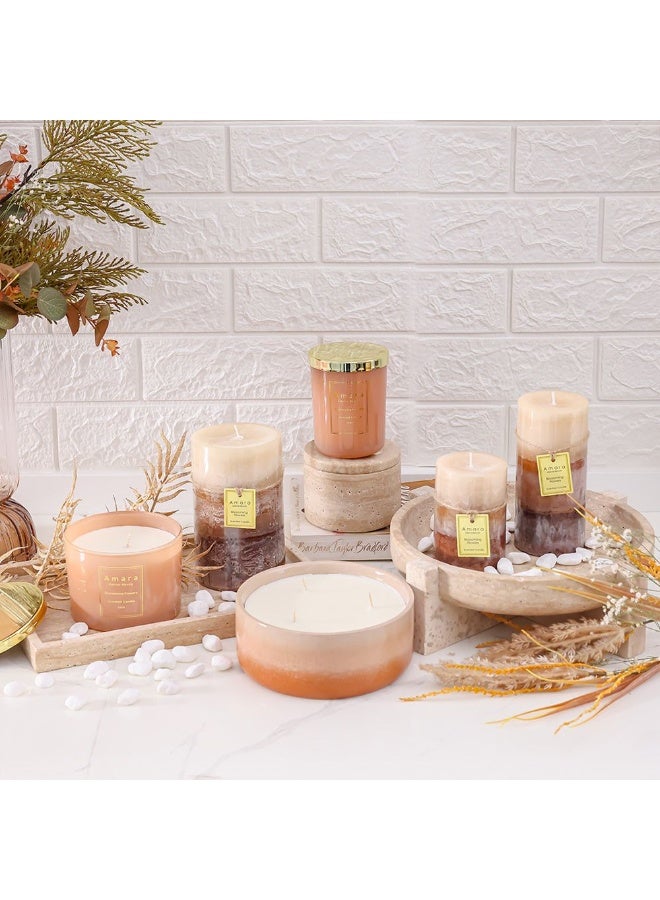 دانوب هوم شموع دانوب هوم أماره زجاج أومبر - . سم بتصميم أصفر أومبر أنيق للعطور المنزلية والديكور مثالية لغرف المعيشة وغرف النوم ومساحات تناول الطعام إكسسوارات منزلية ديكورية - Image 4