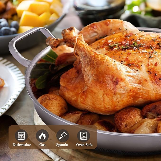 PIPULSE 26cm Stainless Steel Seafood Frying Pan Honeycomb Nonstick Surface - Image 3