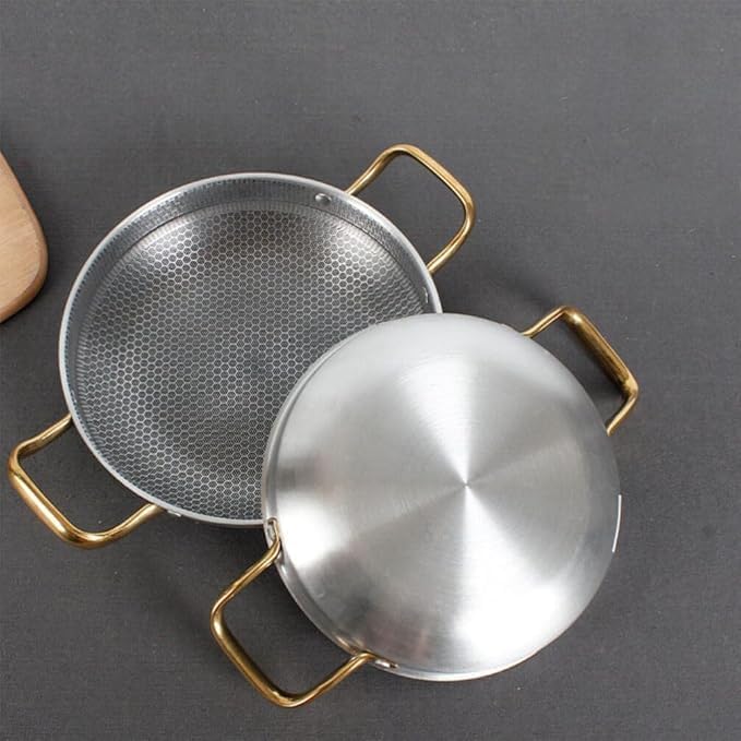 PIPULSE 26cm Stainless Steel Seafood Frying Pan Honeycomb Nonstick Surface - Image 4