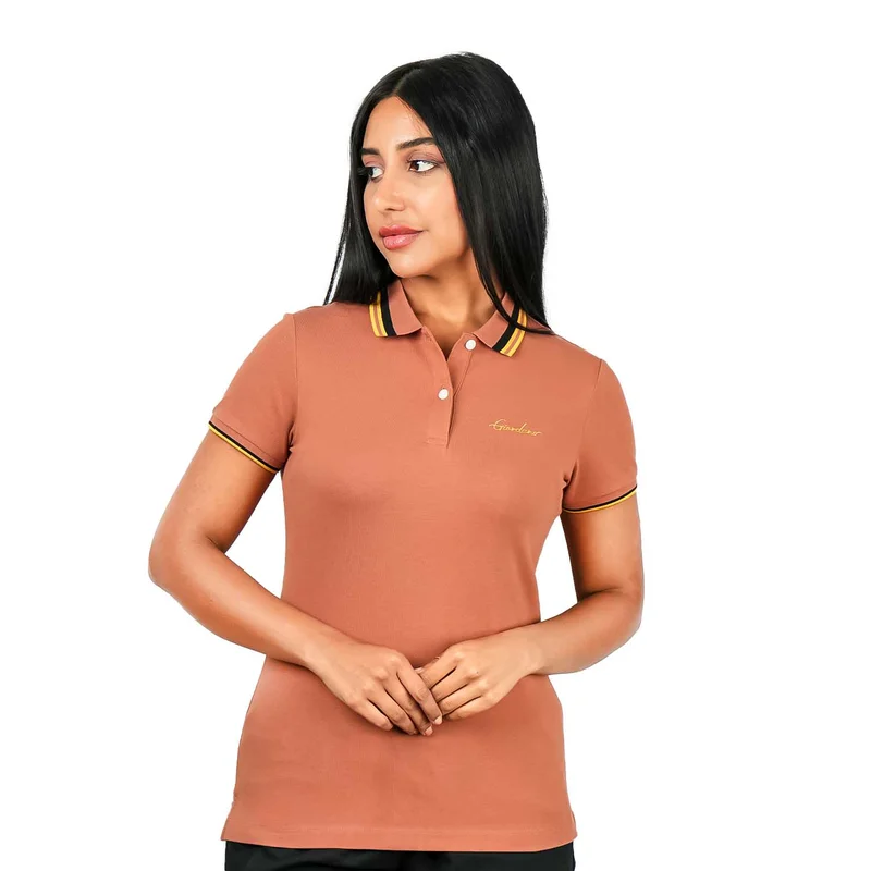 GIORDANO Women's Classic Cotton Pique Polo - Slim Fit, Embroidered Detail