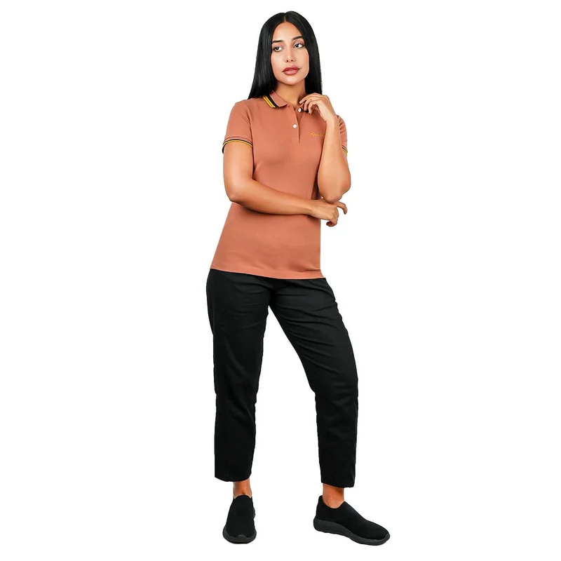GIORDANO  Women's Classic Cotton Pique Polo - Slim Fit, Embroidered Detail for Women | Best Price UAE