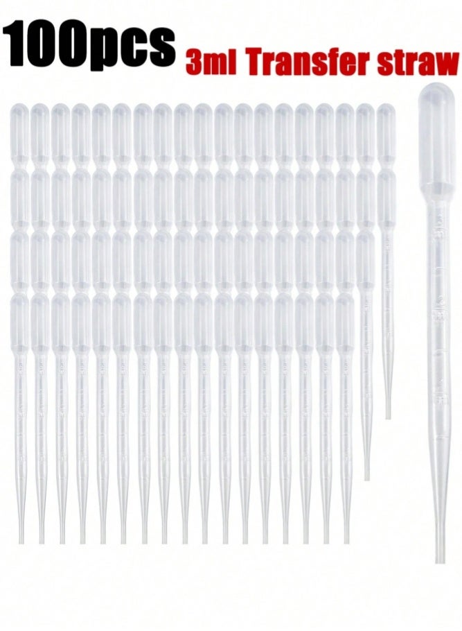 MAIDI 100 PCS 3ML Dropper Pipettes Essential Oil Transfer, Disposable Plastic Eye Dropper For Science Experiments, Crafting, Makeup Tool - Image 1