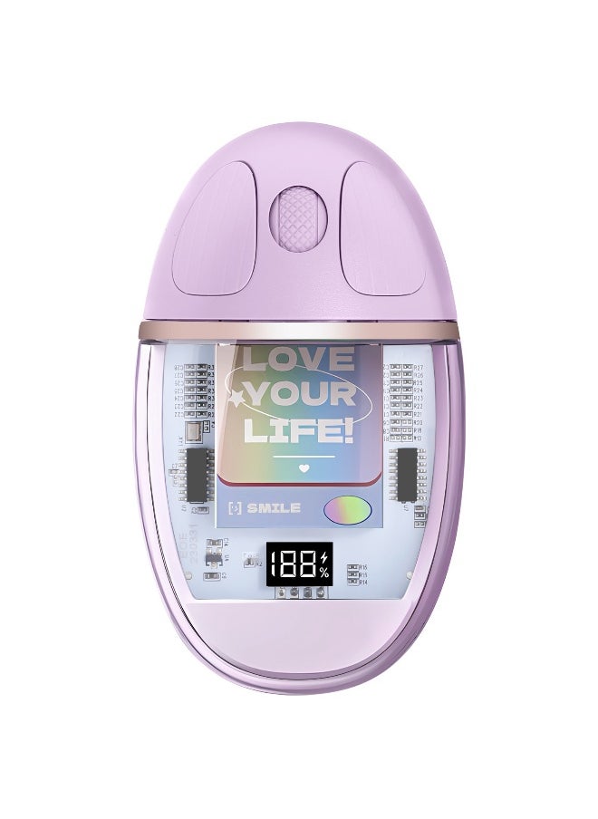 NIBEMINENT ZGA Colorful Transparent Dual Mode Wireless 2.4G + Bluetooth 5.0 Mouse  - Image 1