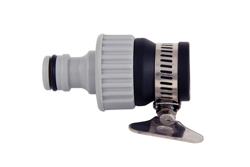 DIVINE TREE Universal Tap to Hose Connector for 1/2 & 3/4 Inch Taps – Heavy-Duty Hose Pipe Connector Joint & Water Pipe Adapter – Leak-Proof Fitting with Adjustable Stainless Steel Clip (Pack-2) - Image 2