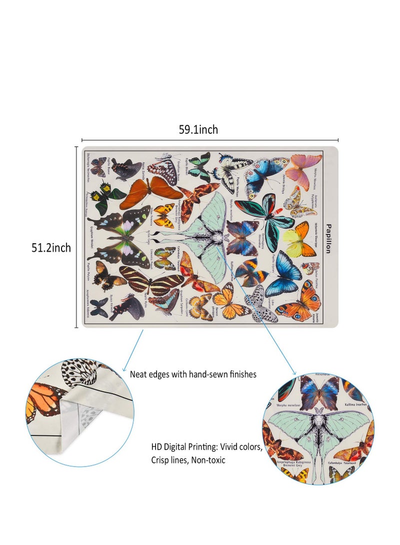 SYOSI Butterfly Tapestry Vintage Beige Tapestries Aesthetic Tapestry Chart Tapestry Wall Hanging for Room - Image 3