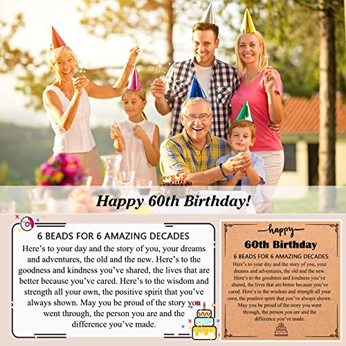 UPROMI 60th Birthday Gifts Decorations for Men, 1965 Happy 60th Birthday Card Bracelet for 60 Year Old Man Him Male - Image 2