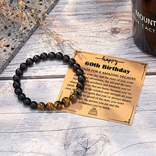 UPROMI 60th Birthday Gifts Decorations for Men, 1965 Happy 60th Birthday Card Bracelet for 60 Year Old Man Him Male - Image 5