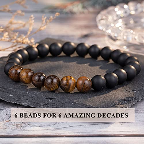 UPROMI 60th Birthday Gifts Decorations for Men, 1965 Happy 60th Birthday Card Bracelet for 60 Year Old Man Him Male - Image 3