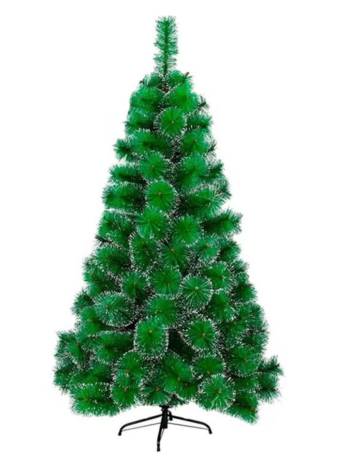 ARTIFICIAL TREE شجرة عيد الميلاد الصناعية المصنوعة من خشب الصنوبر الأخضر مع تأثير الثلج، بطول 180 سم، مصنوعة من مادة البولي فينيل كلوريد المقاومة للهب، سريعة التركيب، قابلة للطي، مع حامل معدني - Image 1