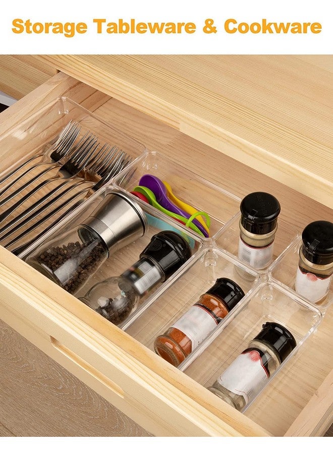 HOLLIO Desk Drawer Organizer Divider Tray, Stationary organizers for drawers, Cupboard organizer for stationery, Makeup organizer drawer,Bathroom Cosmetic Organizers (7 PCS) - Image 4