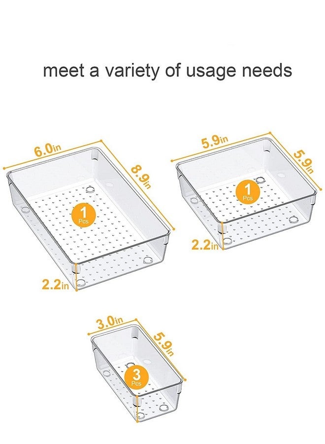 HOLLIO Desk Drawer Organizer Divider Tray, Stationary organizers for drawers, Cupboard organizer for stationery, Makeup organizer drawer,Bathroom Cosmetic Organizers (7 PCS) - Image 2