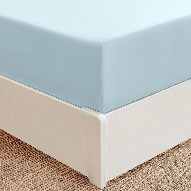 Mellanni Extra Deep Pocket Twin XL Fitted Sheet Iconic Collection Bedding Sheets with up to 21 inch Deep Pocket Soft Cooling Fade Stain Resistant 1 PC Twin XL Aqua