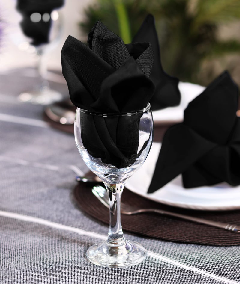 Utopia Home Black Cloth Napkins (12 Pack, 20x20 Inches), Ideal Dinner Napkins for Party, Wedding and Lunch/Dinner - Image 5