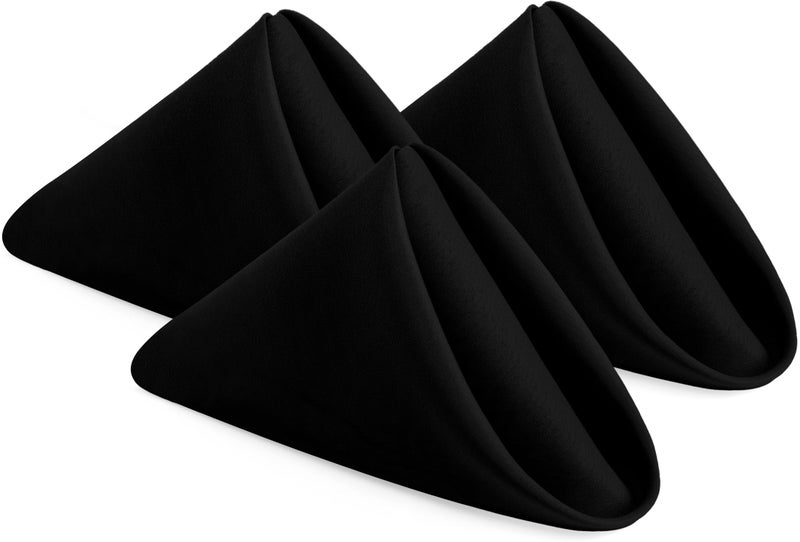 Utopia Home Black Cloth Napkins (12 Pack, 20x20 Inches), Ideal Dinner Napkins for Party, Wedding and Lunch/Dinner - Image 1
