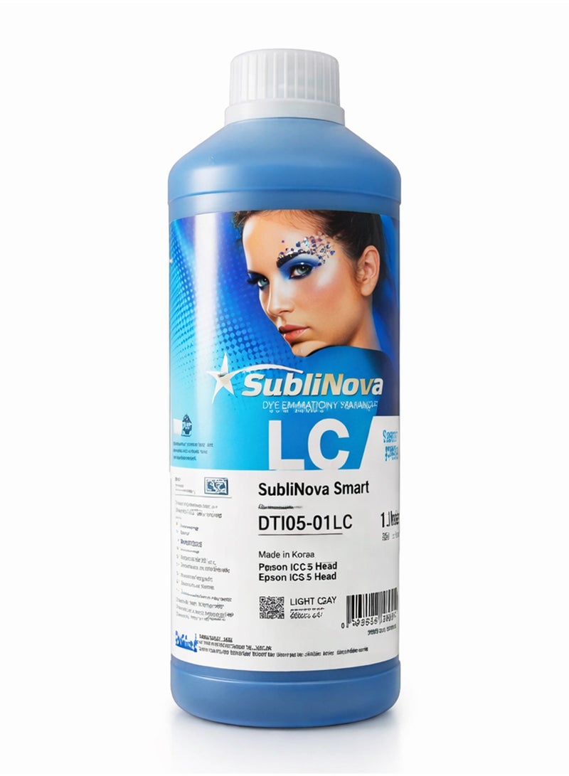 SubliNova Smart Sublimation Ink for Epson Inkjet Printers –Light Cyan 1kg | Heat Transfer Ink for Mugs, Mobile Covers & Polyester T-Shirts | High-Quality Printing Ink - Image 1