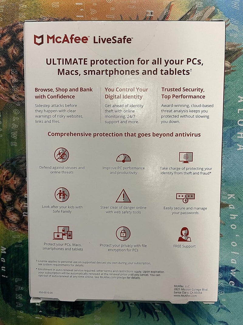 McAfee LiveSafe، لأجهزة الكمبيوتر الشخصية، وأجهزة Mac من Apple، وiOS، أو Android، وأجهزة غير محدودة، واشتراك لمدة عام واحد، وبطاقة إلكترونية - Image 2