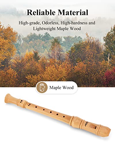 Eastar Soprano Beginners Recorder Baroque fingering C Key Maple Descant Recorder Instrument for Kids Adults, 3 Piece Recorder With Hard Case, Fingering Chart, Cleaning Kit, ERS-31BM - Image 4