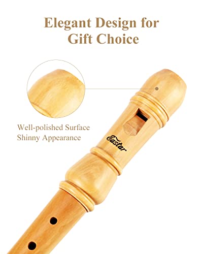 Eastar Soprano Beginners Recorder Baroque fingering C Key Maple Descant Recorder Instrument for Kids Adults, 3 Piece Recorder With Hard Case, Fingering Chart, Cleaning Kit, ERS-31BM - Image 3