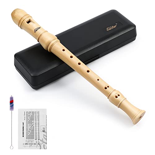 Eastar Soprano Beginners Recorder Baroque fingering C Key Maple Descant Recorder Instrument for Kids Adults, 3 Piece Recorder With Hard Case, Fingering Chart, Cleaning Kit, ERS-31BM - Image 1