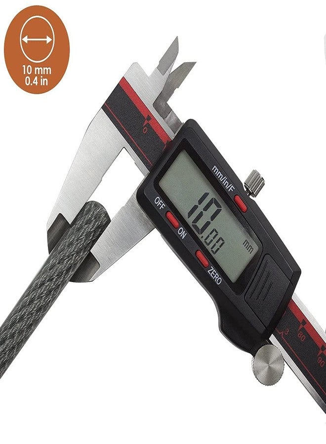 بي في قفل كابل أمان عالي التحمل من BV بطول 7 أقدام مزود بحلقات - كابل سلكي من الفولاذ المضفر بسمك إضافي 10 مم (3/8 بوصة) مقاوم للقطع والطقس، مناسب للأقفال والبوابات والدراجات النارية والمعدات الخارجية - Image 5