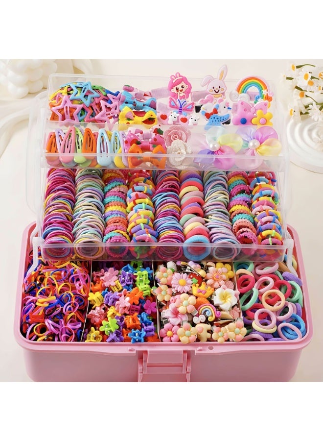 618pcs Dopamine Sweet Dress-Up Hair Accessory Set for Girls, Suitable for Ages 3-14 – Includes Bow Tie Clips, Cartoon Princess Barrettes, Star & Teardrop Pins, Flower Mini Clip and Simple Scrunchies Combo. All Seasons Wearable Gift Choice, Seasonal Gifts For Girls, Stylish Scrunchies Combo, Cute Hair Barrettes, Highquality Barrettes, Lightweight Hairpins, Princess Hairpins, Hair Clip Set, Girls Fashion Lovers - Image 2