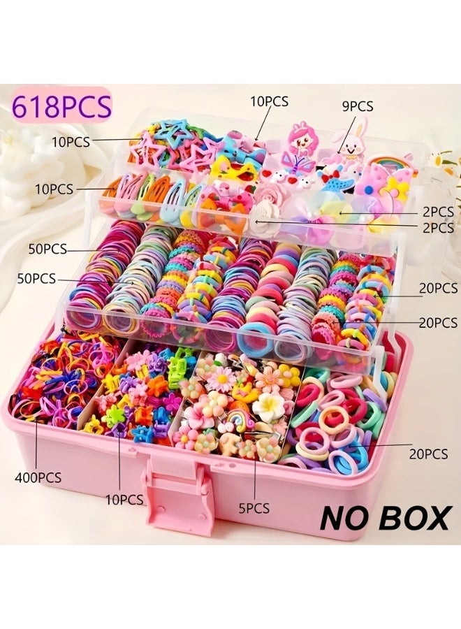 618pcs Dopamine Sweet Dress-Up Hair Accessory Set for Girls, Suitable for Ages 3-14 – Includes Bow Tie Clips, Cartoon Princess Barrettes, Star & Teardrop Pins, Flower Mini Clip and Simple Scrunchies Combo. All Seasons Wearable Gift Choice, Seasonal Gifts For Girls, Stylish Scrunchies Combo, Cute Hair Barrettes, Highquality Barrettes, Lightweight Hairpins, Princess Hairpins, Hair Clip Set, Girls Fashion Lovers - Image 4