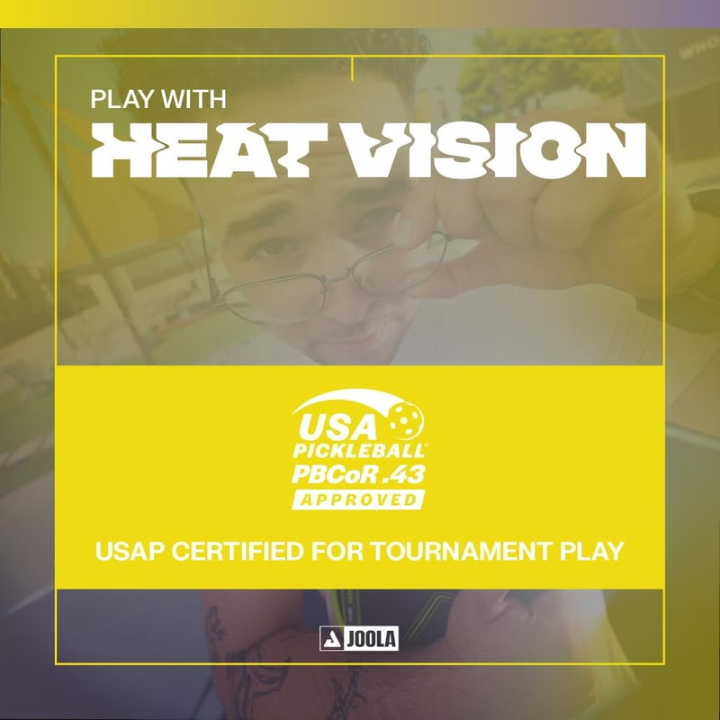 JOOLA Agassi Heat Vision 16mm Pickleball Paddle - New Shape w/Extended Sweet Spot - Textured Carbon Fiber Surface for Spin - SK Film for Less Vibration - USAP Approved - NFC Chip Enabled - Image 5