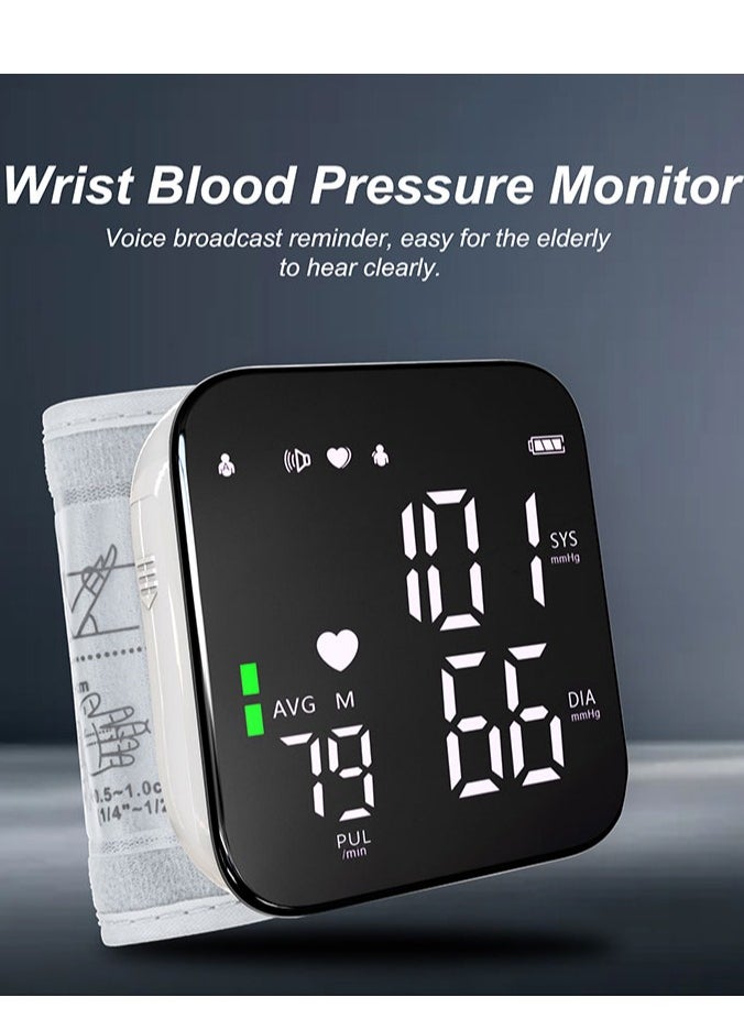 ABJ Wrist Blood Pressure Monitor for Home Use – Digital BP Machine with LED Backlit Display, Voice Broadcast, 2-User Memory (240 Readings) & Carrying Case  - Image 2
