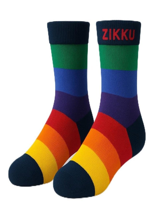 ZIKKU Kids Cotton Socks, Assorted Colours and Unique Designs,Ankle Length, For Boys & Girls (IN, Age, 3 Years, 5 Years, 1, Rainbow) - Image 1