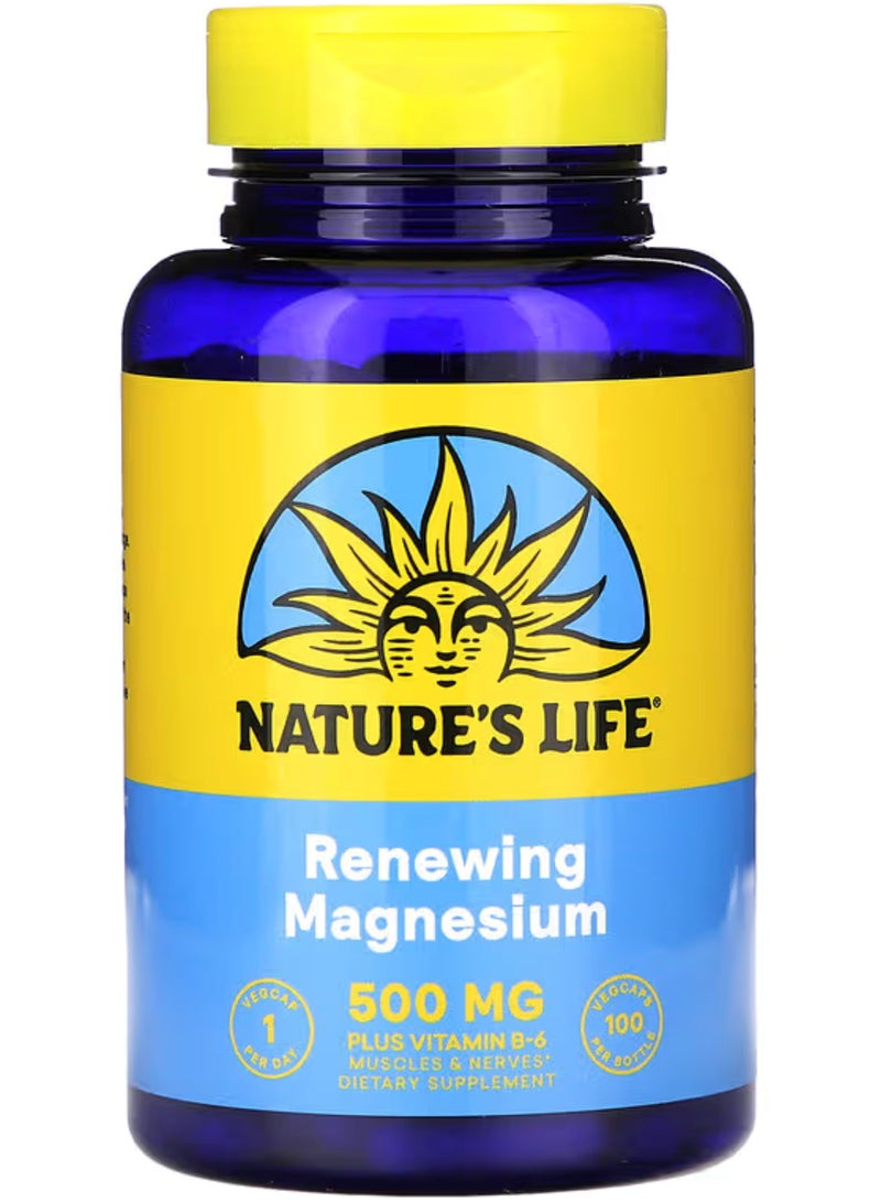 Nature's Life, Renewing Magnesium, 500 mg, 100 Vegcaps - Image 1