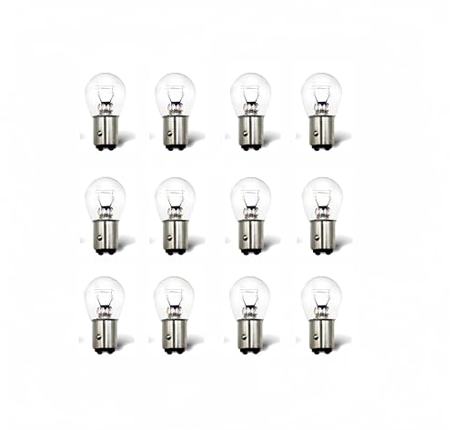 Kadiby 12 Bulk Pack P21W Bulb 1141 1156 7506 BrakeTailBackupDaytime Running LightDRL Turn Signal P21WLL 12v 32cp White Clear Miniature RV Bulbs Fit for Cars and Trucks - Image 1