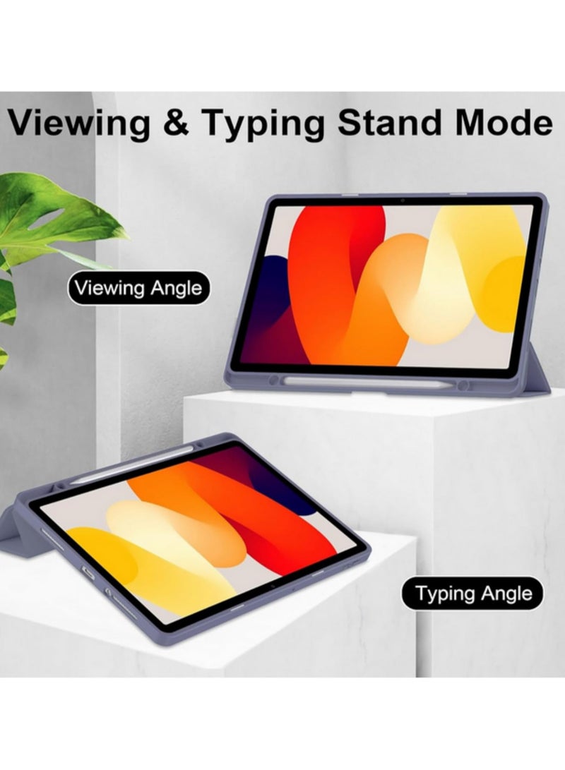 1PCS Shockproof Case for Xiaomi Redmi Pad SE 11 Inch Transparent Acrylic Back with Pen Holder TPU Frame Tri-Fold Stand Slim Protective Cover Smart Flip Shell for Screen Protection - Image 4