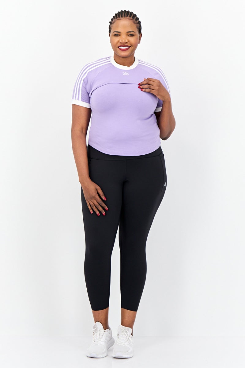adidas Originals Women Plus Size 2 Pieces Outdoor T-Shirt, Lavender  - Image 4