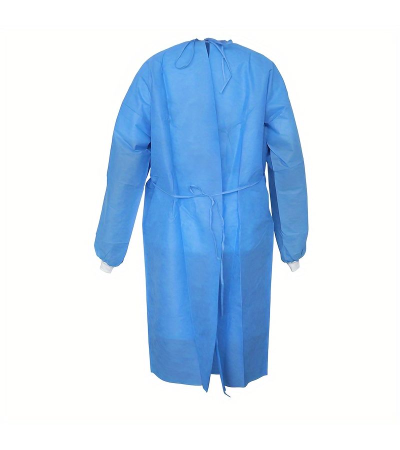 3pcs Blue Non Woven Fabric Reverse Dressing Gown With Elastic Cuffs For Home Cleaning Gardening Painting Manufacturing Art And Festive Essentials - Image 4