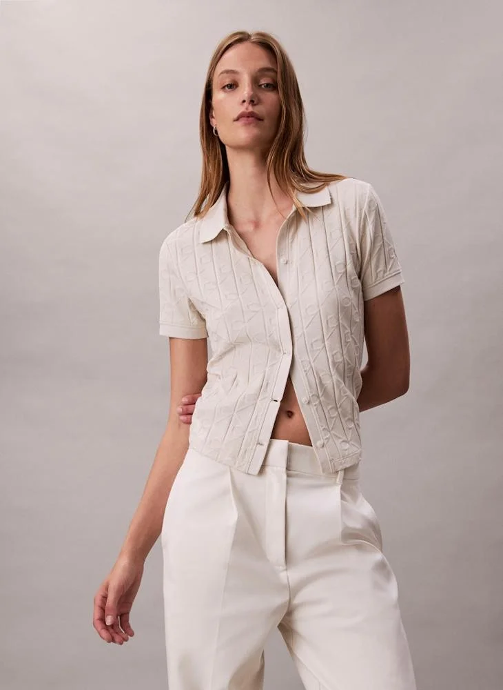 كالفن كلاين جينز قميص بأكمام قصيرة بطبعة كاملة