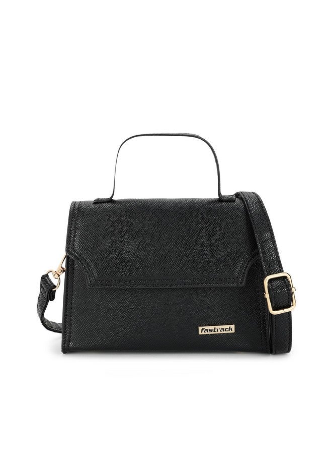 Fastrack Textured Satchel Handbag with Flap Closure, Top Handle and Adjustable Shoulder Strap - Stylish Medium Satchel for Everyday Use - Image 1