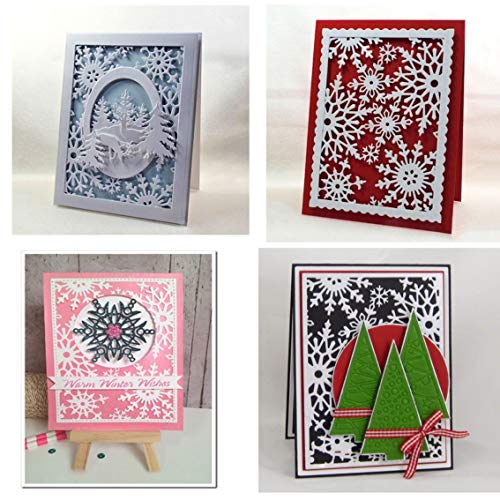 DDeehs Christmas Snowflake Metal Die Cuts,Frame Snow Flower Cutting Dies Cut Stencils for DIY Scrapbooking Album Decorative Embossing Paper Dies for Card Making - Image 5