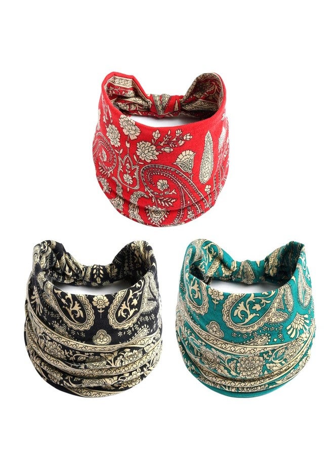 كي-اليوون كي-إليون، عبوة من 3 قطع، ربطة رأس مرنة عريضة للنساء، ربطة شعر رياضية لليوجا (عبوة من 3 قطع (A18)) - Image 1