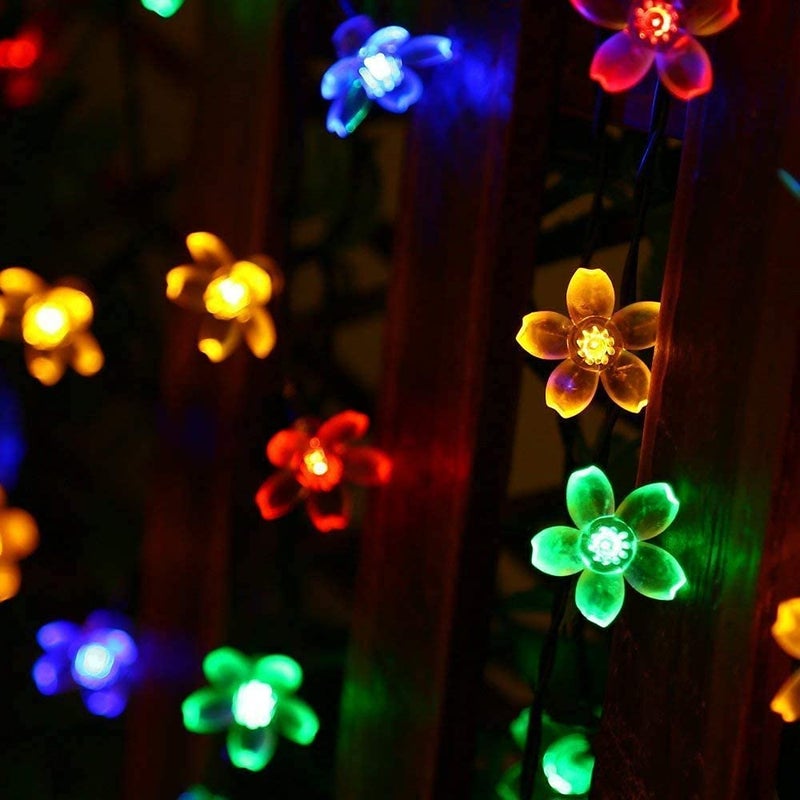 VELOCIOUS Velocious 16 Flower LED Curtain String Window Lights Indoor Outdoor Decoration for Diwali Christmas Wedding Party Home Patio Lawn with Battery Pack of 1 Multicolor  - Image 2