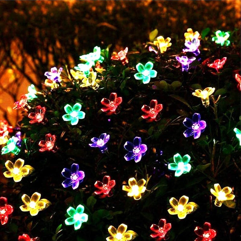 VELOCIOUS Velocious 16 Flower LED Curtain String Window Lights Indoor Outdoor Decoration for Diwali Christmas Wedding Party Home Patio Lawn with Battery Pack of 1 Multicolor  - Image 4