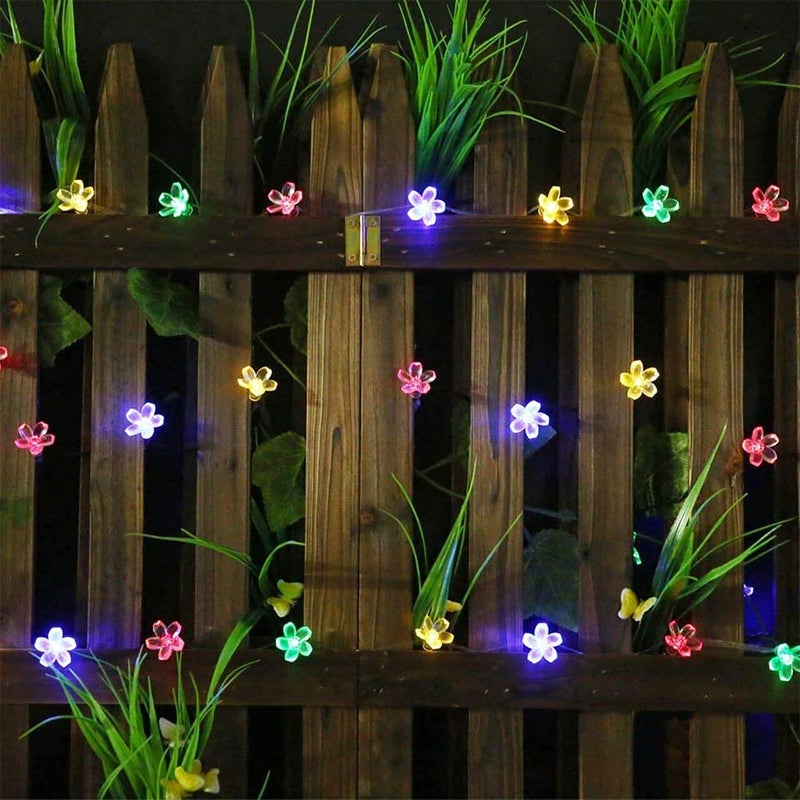 VELOCIOUS Velocious 16 Flower LED Curtain String Window Lights Indoor Outdoor Decoration for Diwali Christmas Wedding Party Home Patio Lawn with Battery Pack of 1 Multicolor  - Image 3