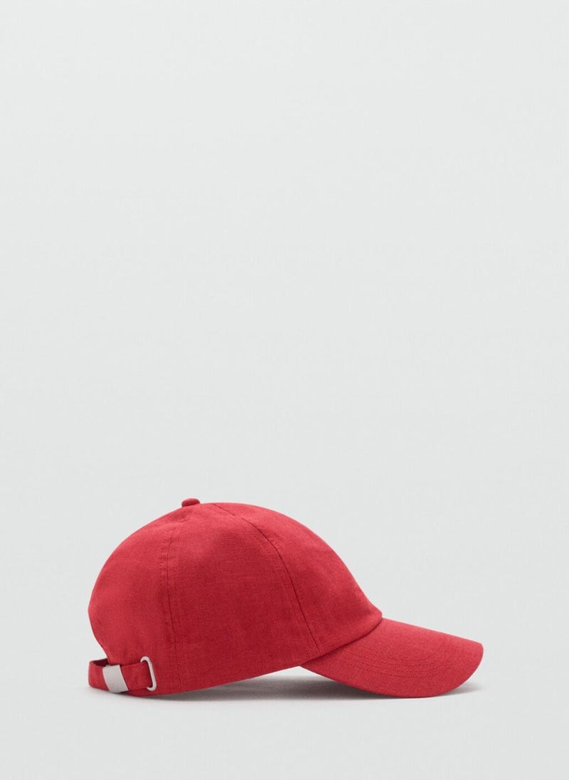 MANGO Linen-Blend Cap With Embroidered Message  - Image 2