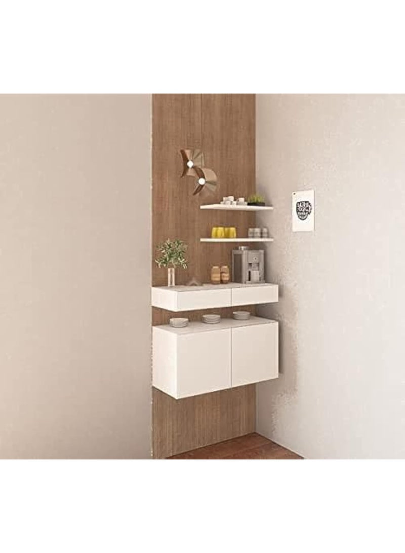 كوفي كورنر مثبت على الحائط من دوماني، أبيض وبيج