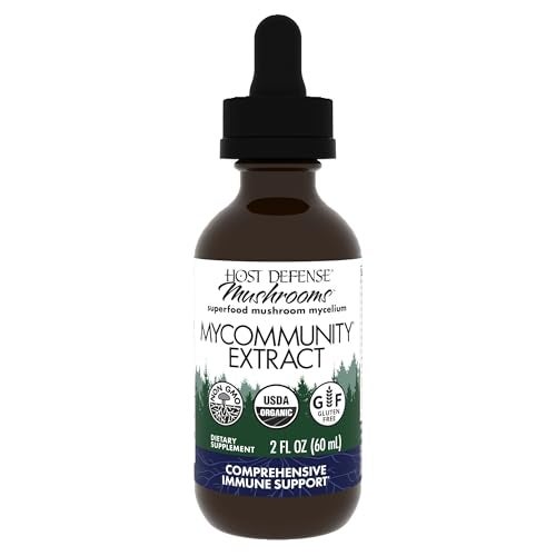 MyCommunity Extract 17 Species Blend Mushroom Supplement for Immune Support Extract with Lions Mane Reishi Chaga Cordyceps Turkey Tail More 2 fl oz 60 Servings
