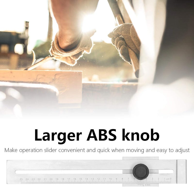 Stainless Steel Hole Scribing Ruler Wear Resist Carpentry Marking Tool for Woodworking - Image 4