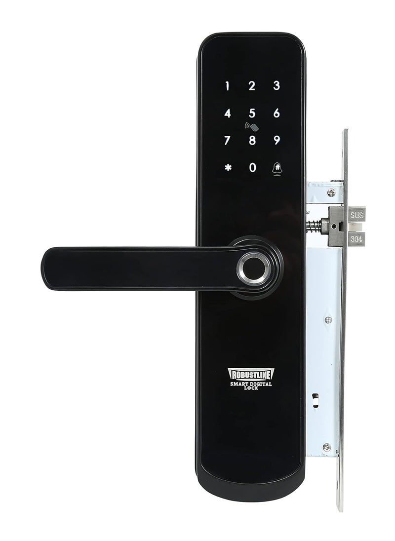 ROBUSTLINE - Robustline Electronic Smart Front Door Lock with 5 Functions- Fingerprint Unlock, Smart IC Card Unlock, Password Unlock, Metal Key, App Unlock - Image 1