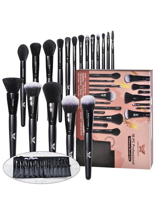 Existing Beauty 18Pc Makeup Brush Setprofessional Makeup Brushes For Foundation Powder Blush Contour Eyeshadow Brow Lip Fan And Moretotal Makeup Brushes Set With Case Includedby Existing Beauty - Image 1