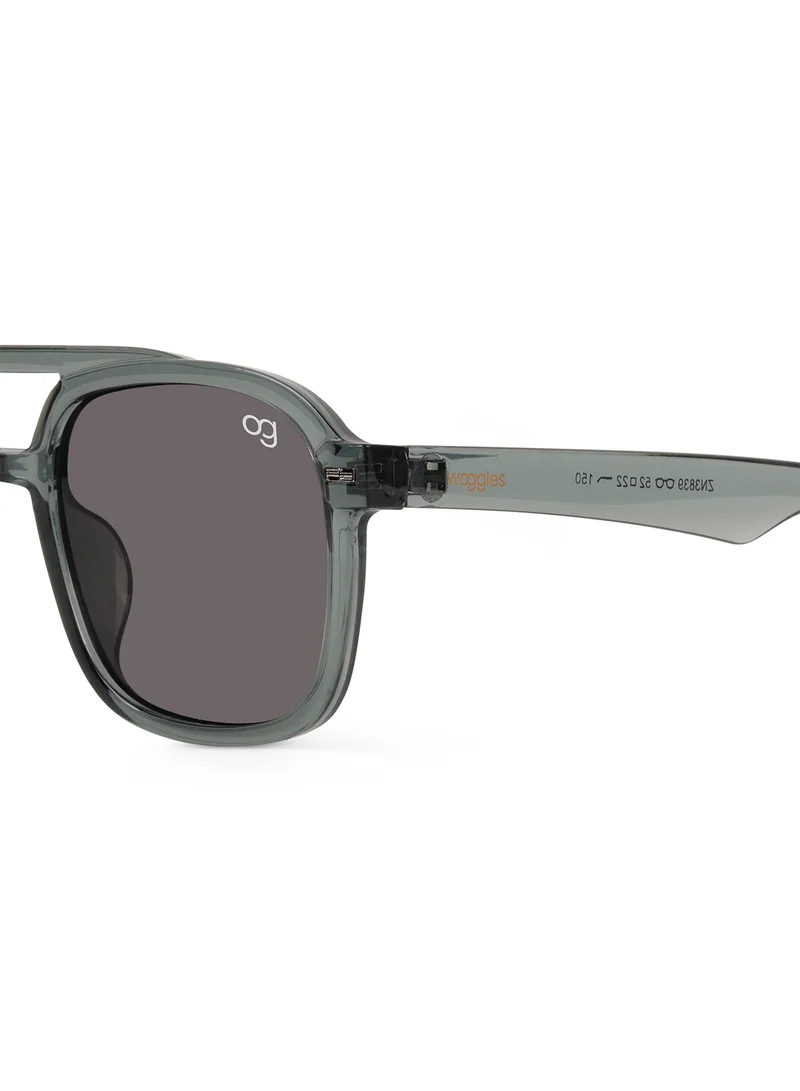 Woggles Designer Grey Square Sunglasses| Men & Women| 100% Uv Protection