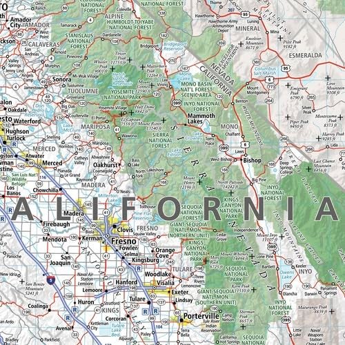 MapSherpa: California State Wall Map - Compact - 16 x 19 inch Poster - Front Lamination - Image 2